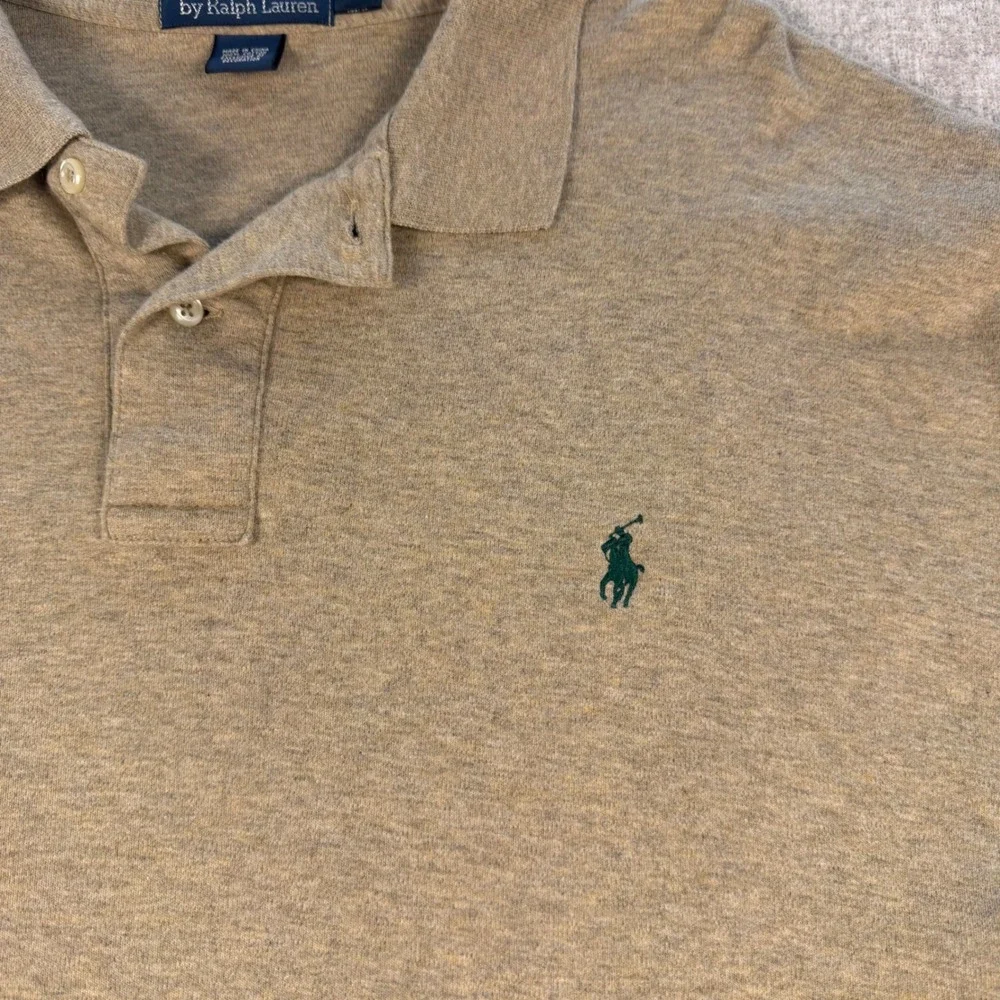 Polo Ralph Lauren Polo Shirt Mens XXL Tan Long Sleeve Cotton Pony Logo